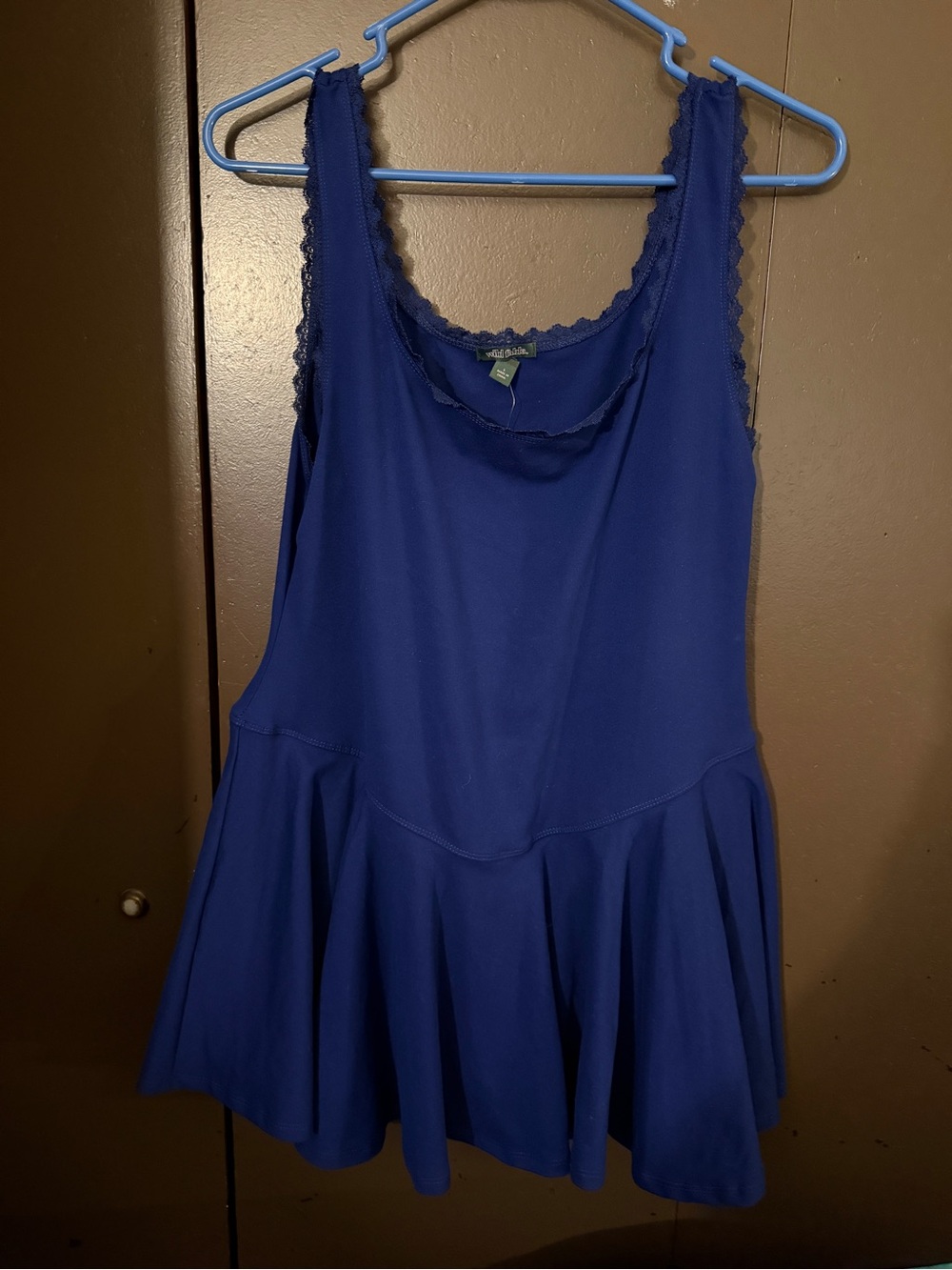 wild fable Blue Scoop Neck Tank Romper with Flared Skirt